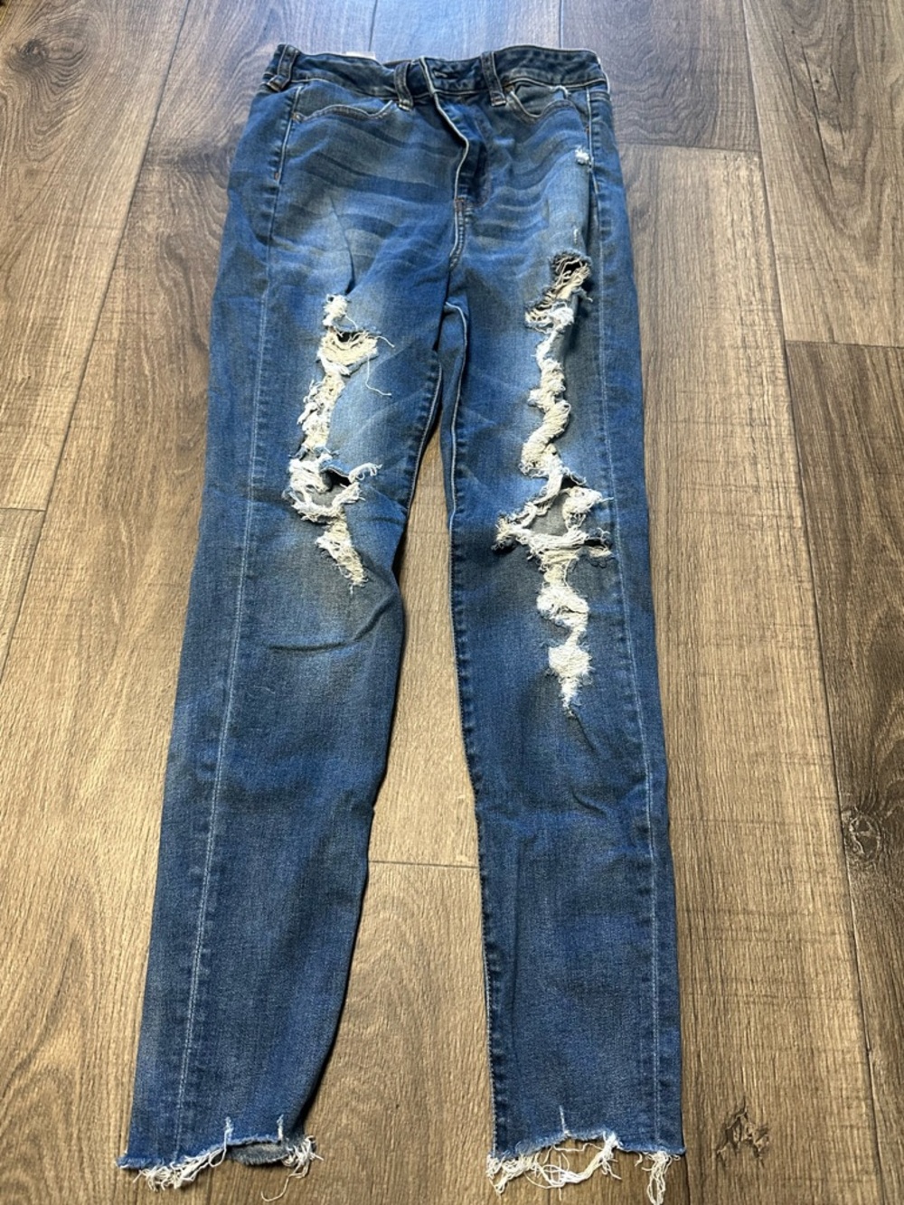 American Eagle Outfitters Distressed Dark Blue Jeggings